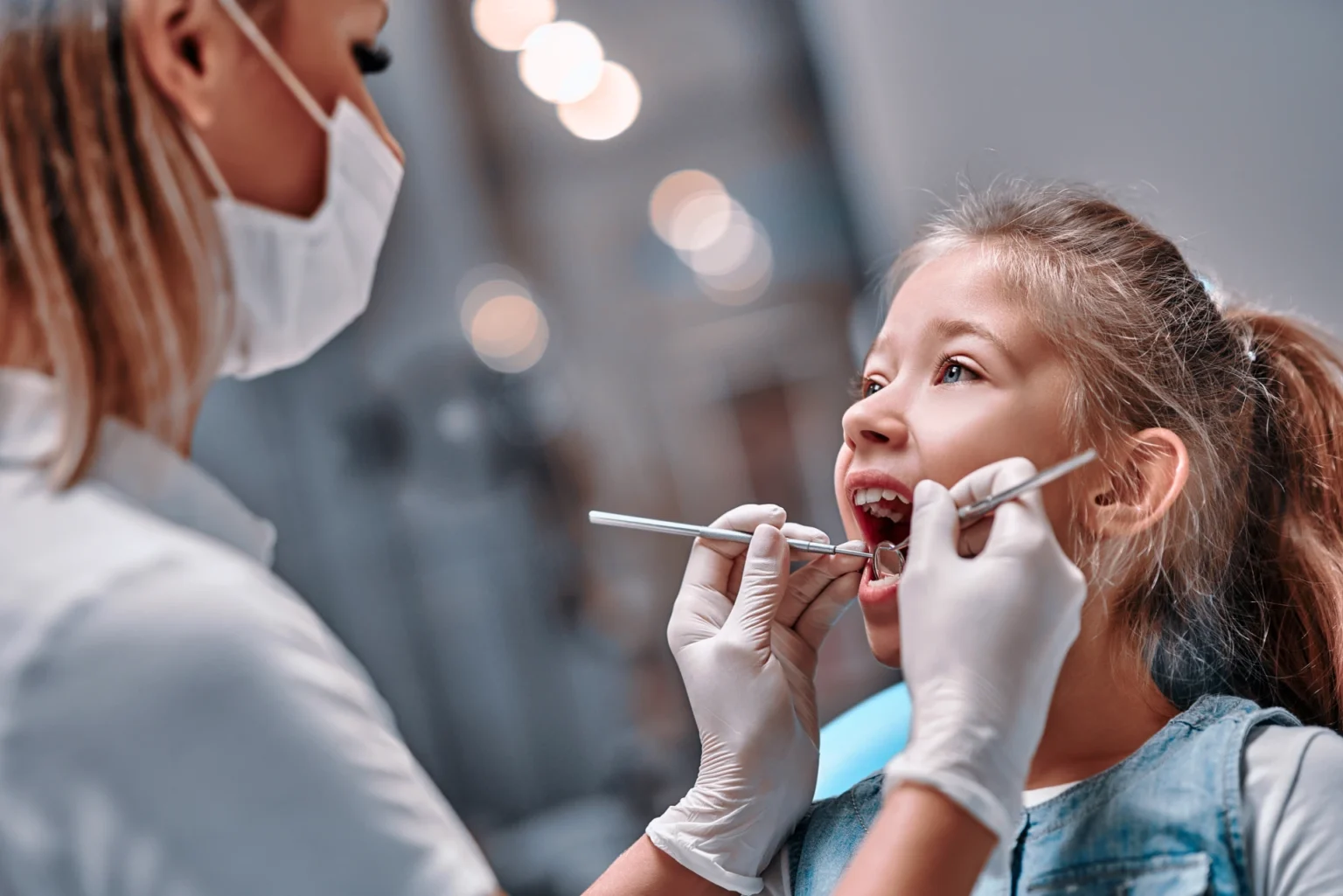 Dentist checking